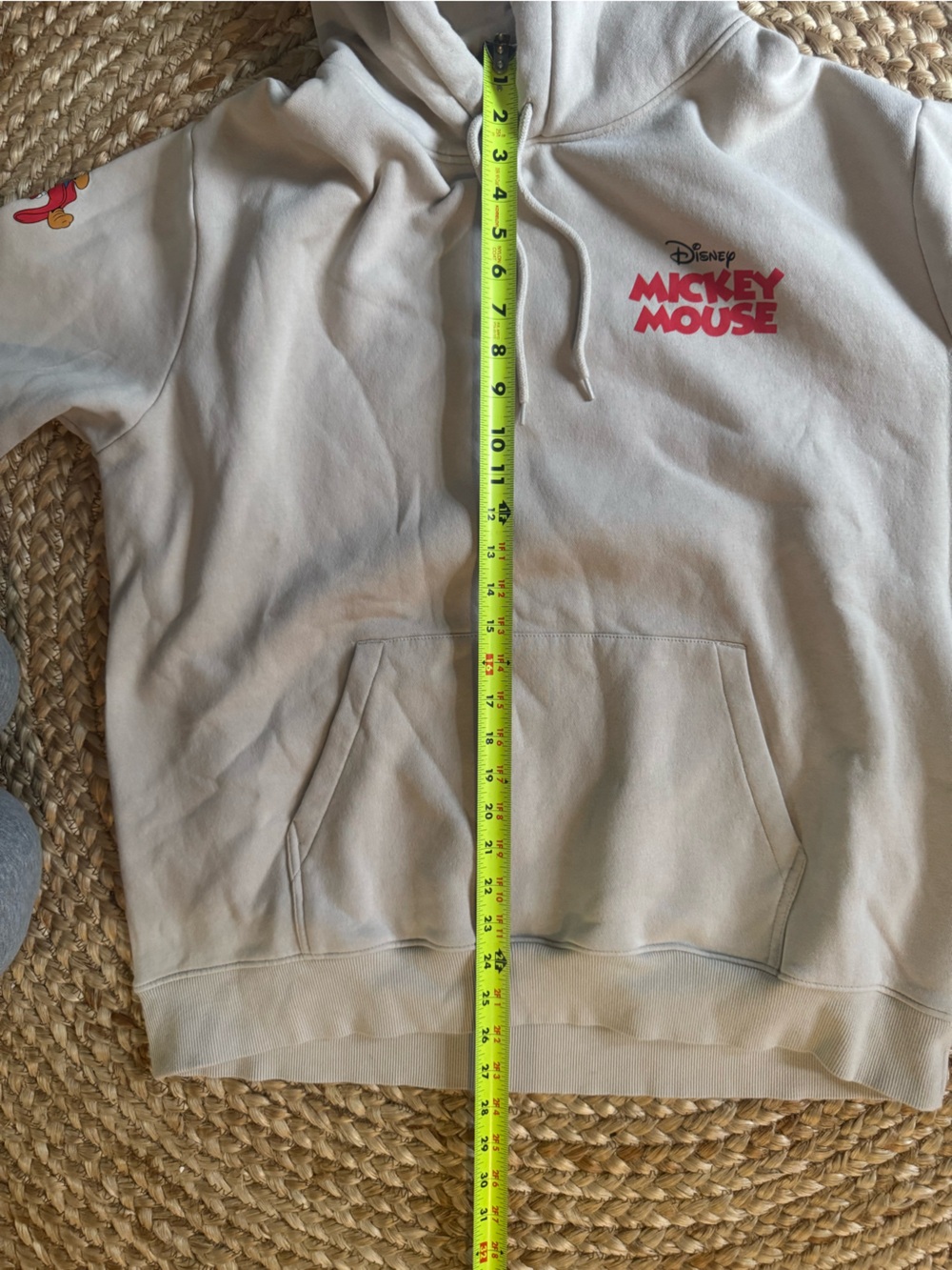 Disney Cream Mickey Mouse Graphic Hoodie for Men - Picture 7 of 7